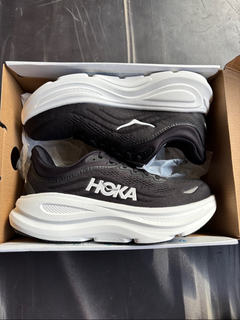 Hoka Bondi 9 size 7.5 black and white